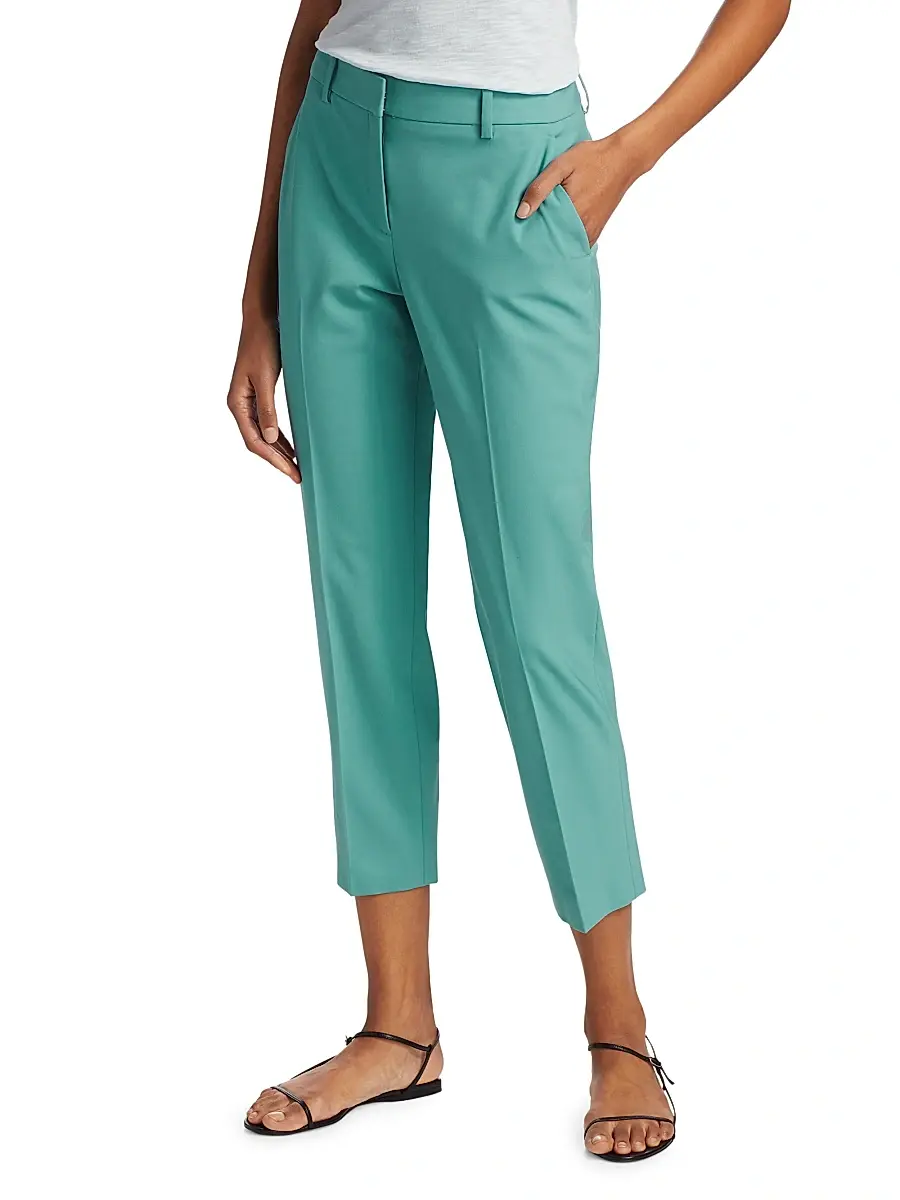 Theory Women's Treeca Skinny-Leg Cropped Classic Suiting Pants | Thumbnail 3 Theory Women's Treeca Skinny-Leg Cropped Classic Suiting Pants | Thumbnail 3