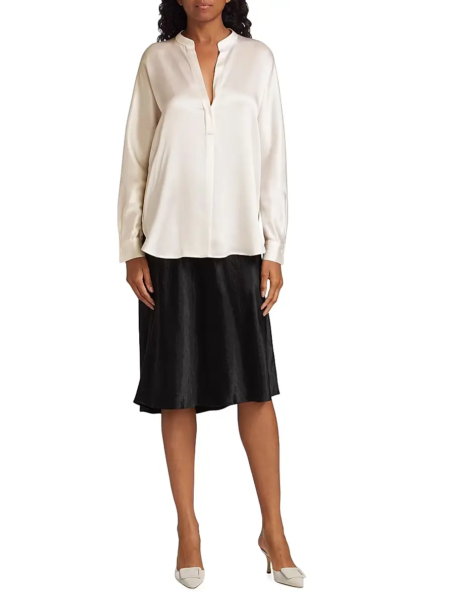 Vince Women's Silk Long-Sleeve Blouse | Thumbnail 2