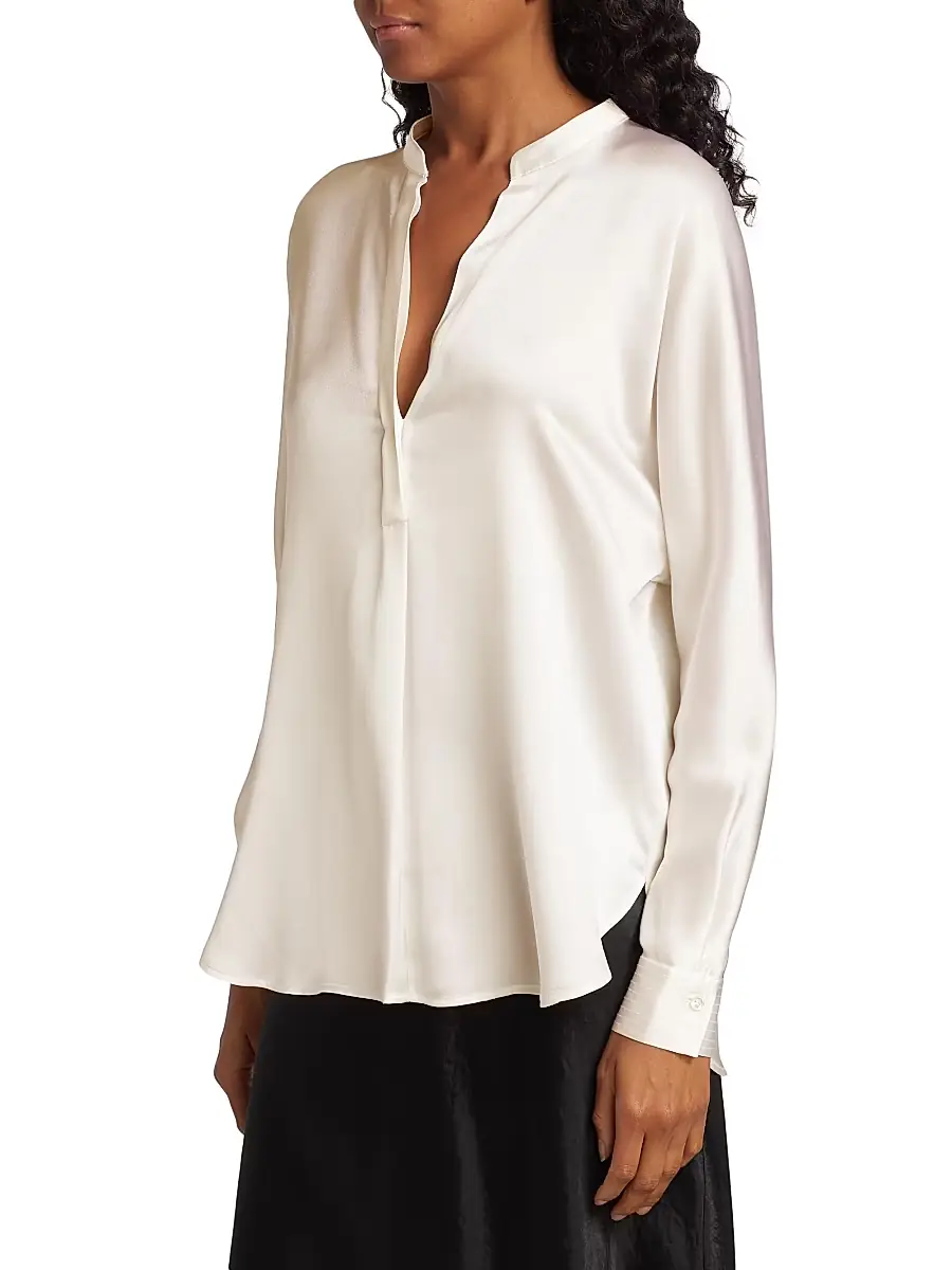 Vince Women's Silk Long-Sleeve Blouse | Thumbnail 5