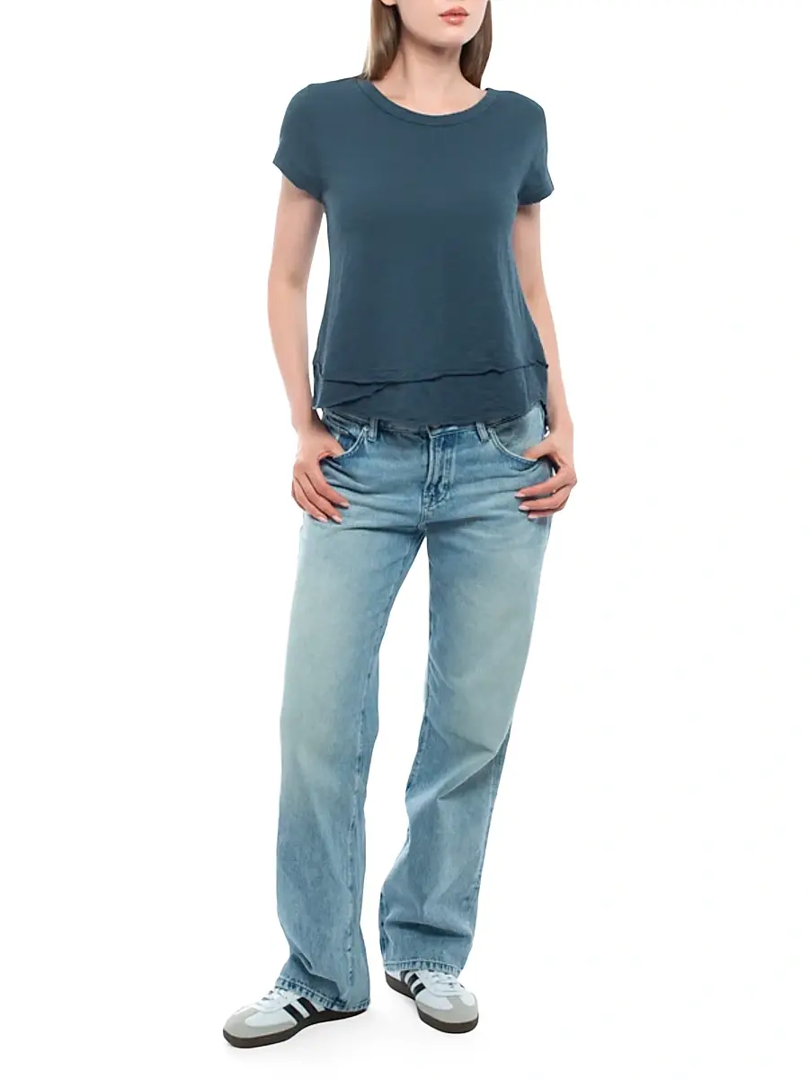 Wilt Women's Short Sleeve Mock Layer T-Shirt - Legion Blue | Thumbnail 2 Wilt Women's Short Sleeve Mock Layer T-Shirt - Legion Blue | Thumbnail 2