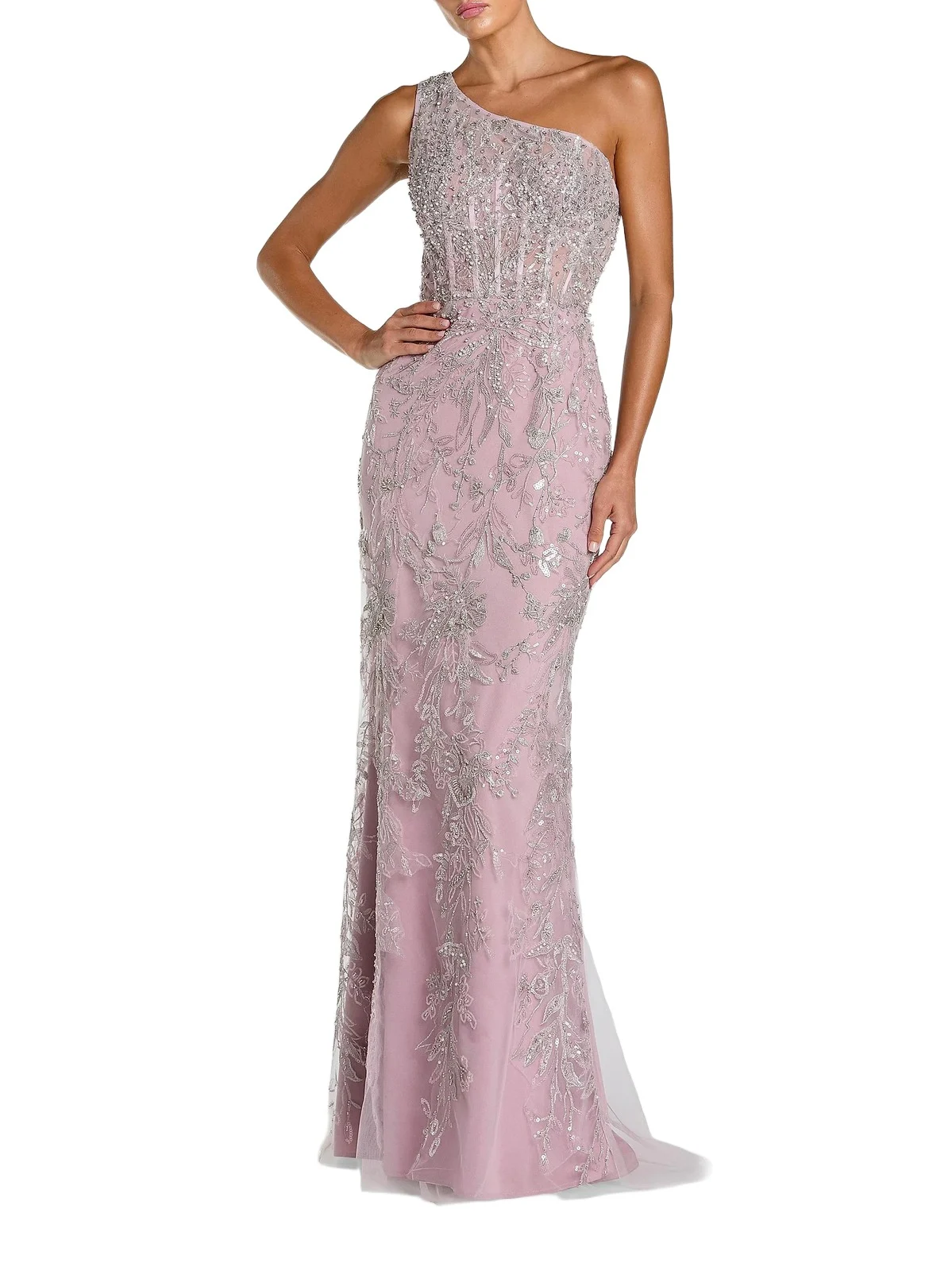 Women's Embellished One-Shoulder Gown Women's Embellished One-Shoulder Gown