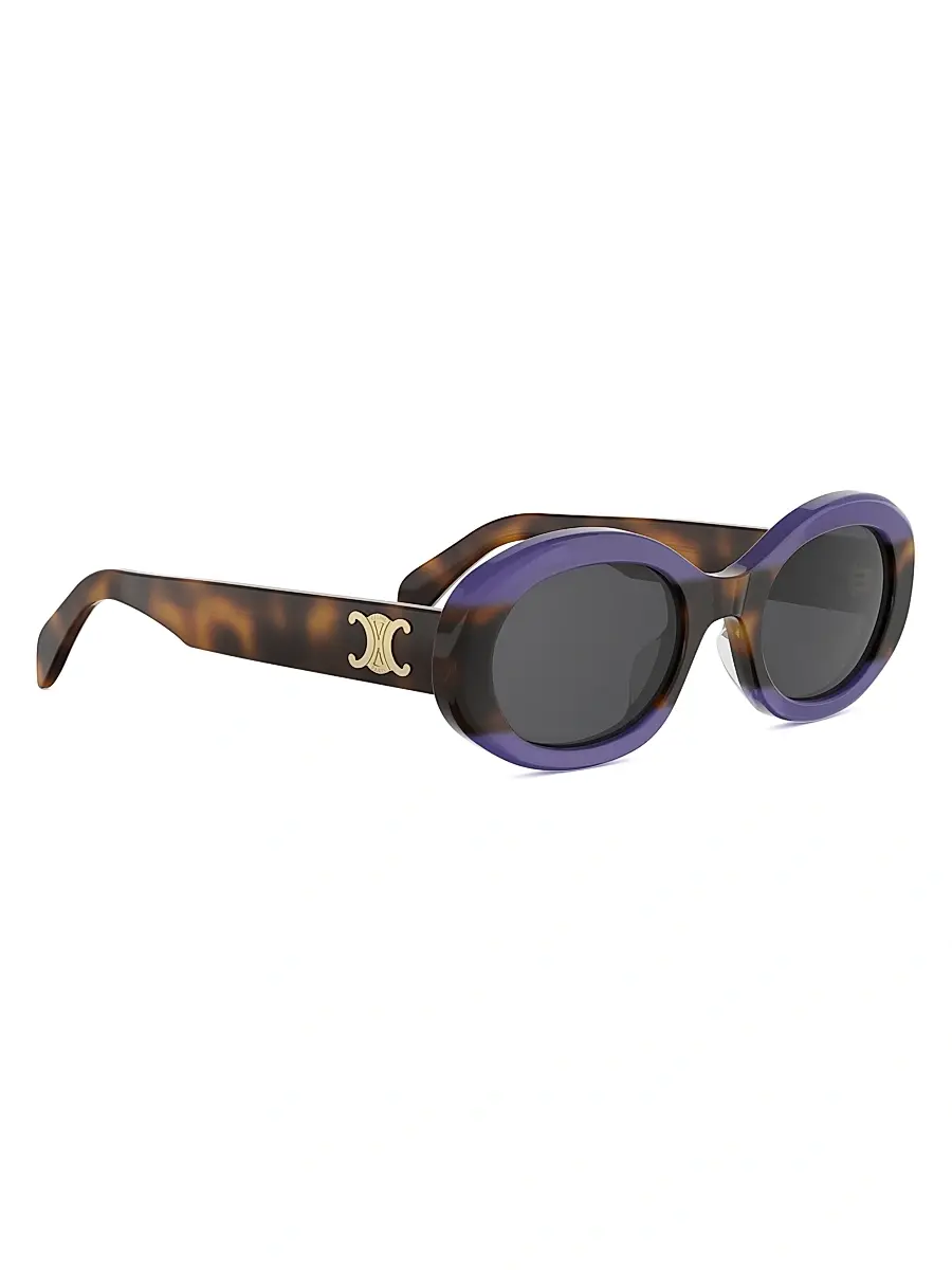 Celine Women's TRIOMPHE 50MM Logo Oval sunglasses | Thumbnail 8