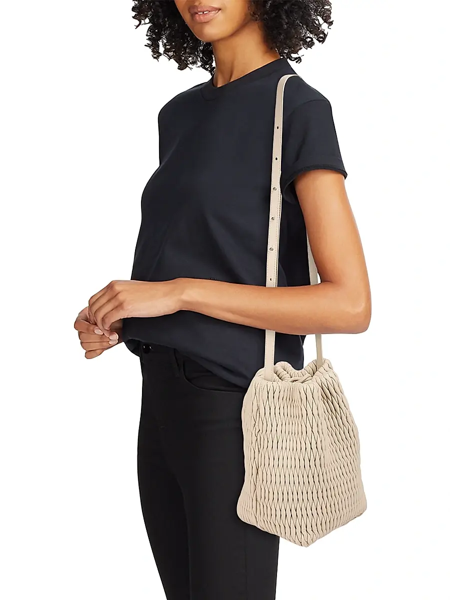 A.L.C. A. L.C. Women's Ivy Smocked Faux Leather Bucket Bag | Thumbnail 2 A.L.C. A. L.C. Women's Ivy Smocked Faux Leather Bucket Bag | Thumbnail 2