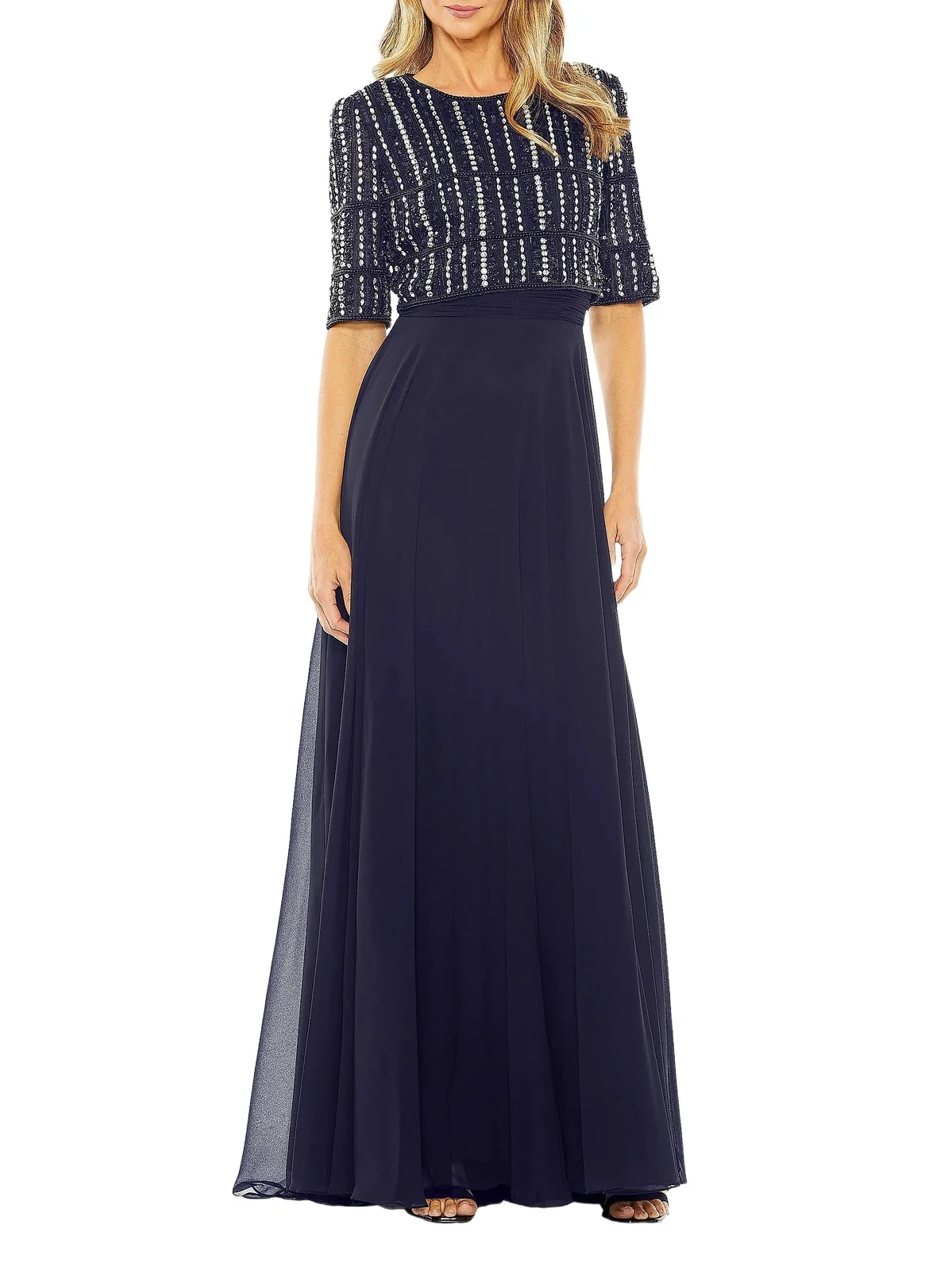 Women's Bead-Embellished Chiffon Gown