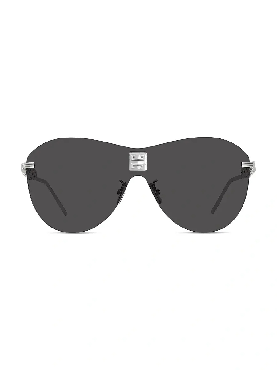 Women's Mirrored Shield Sunglasses - Shiny Black