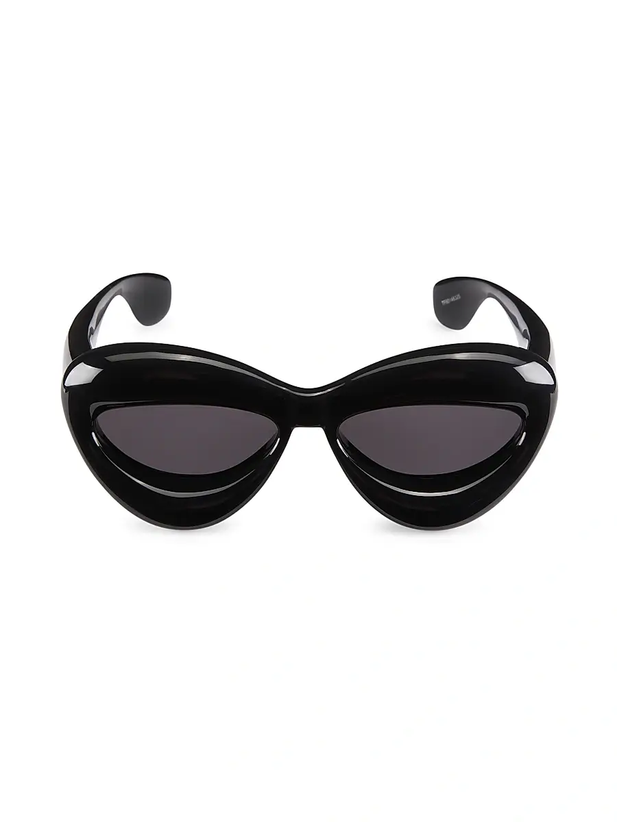 LOEWE Women's 55MM Cat-Eye Sunglasses - Shiny Black | Thumbnail 2 LOEWE Women's 55MM Cat-Eye Sunglasses - Shiny Black | Thumbnail 2