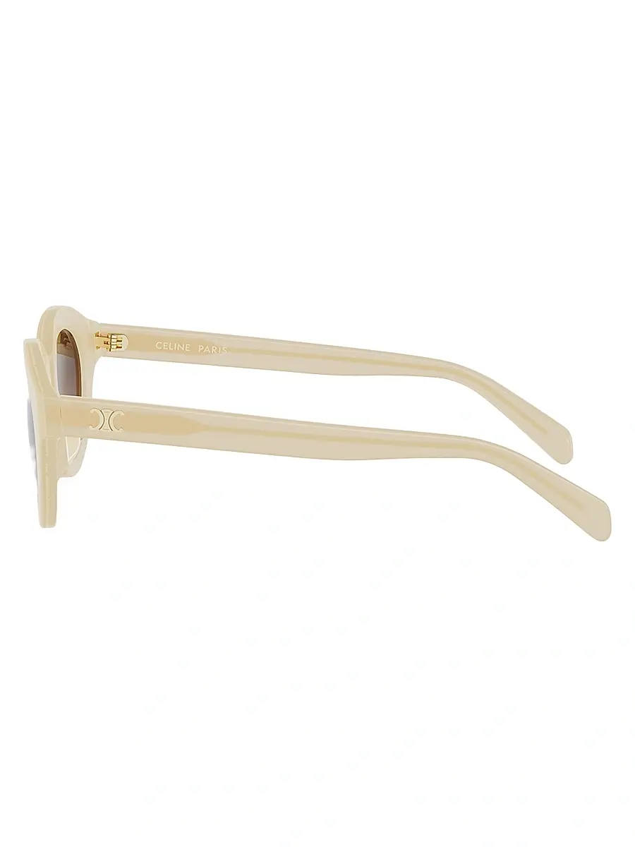 Celine Women's Triomphe Mini 47MM Oval Sunglasses | Thumbnail 3