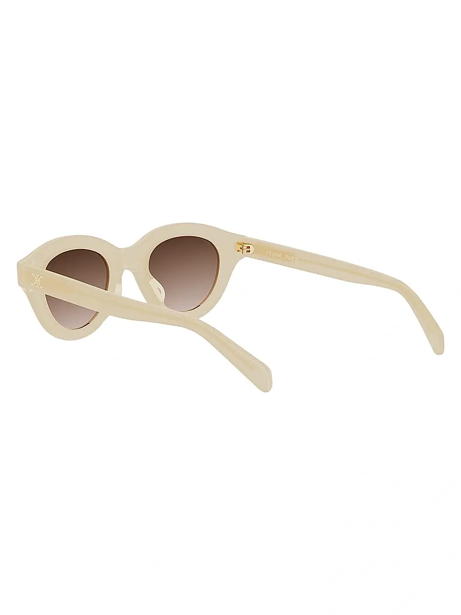 Celine Women's Triomphe Mini 47MM Oval Sunglasses | Thumbnail 4