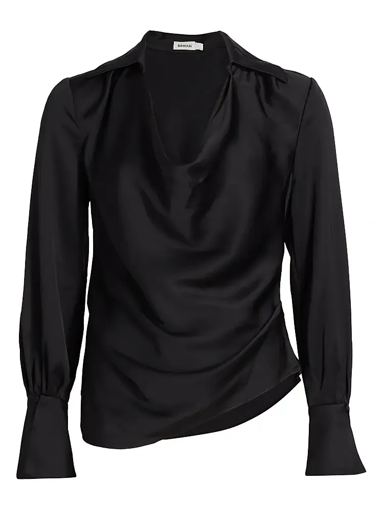 Simkhai Women's Symone Long-Sleeve Cowl Neck Top