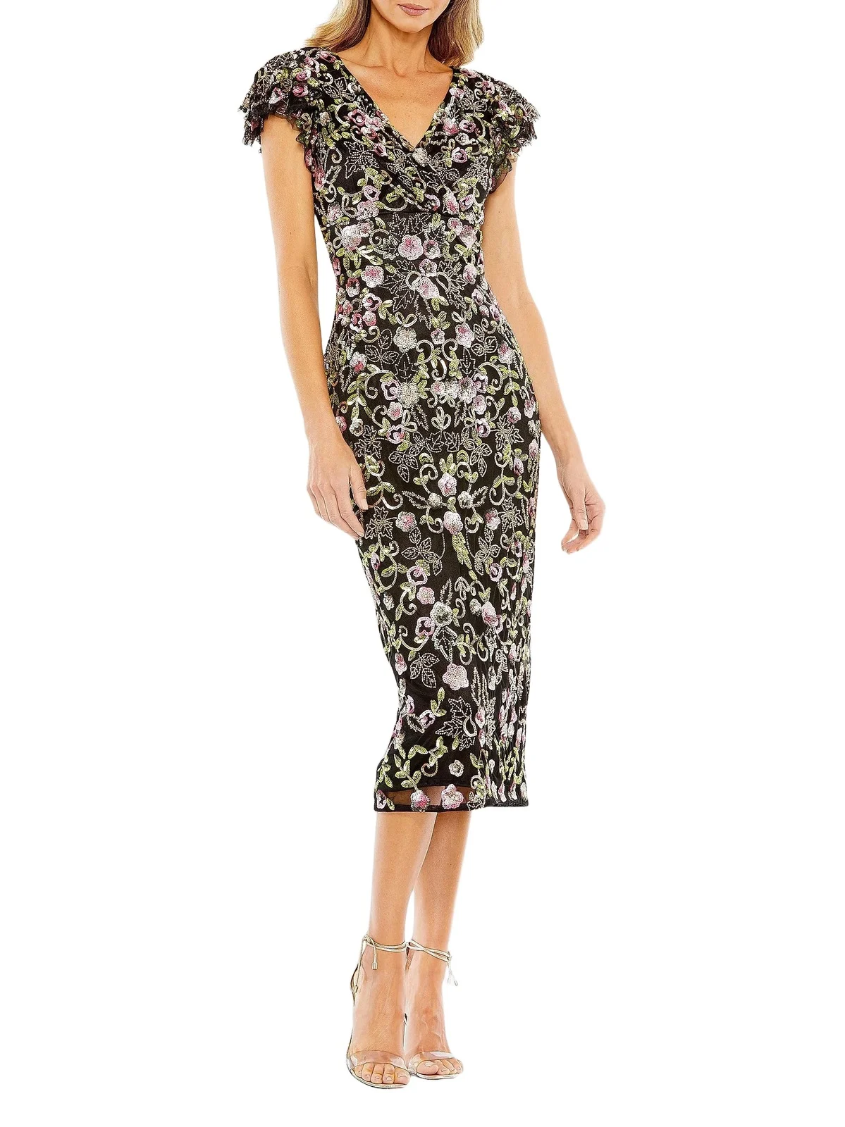 Women's Embellished Cap-Sleeve Dress
