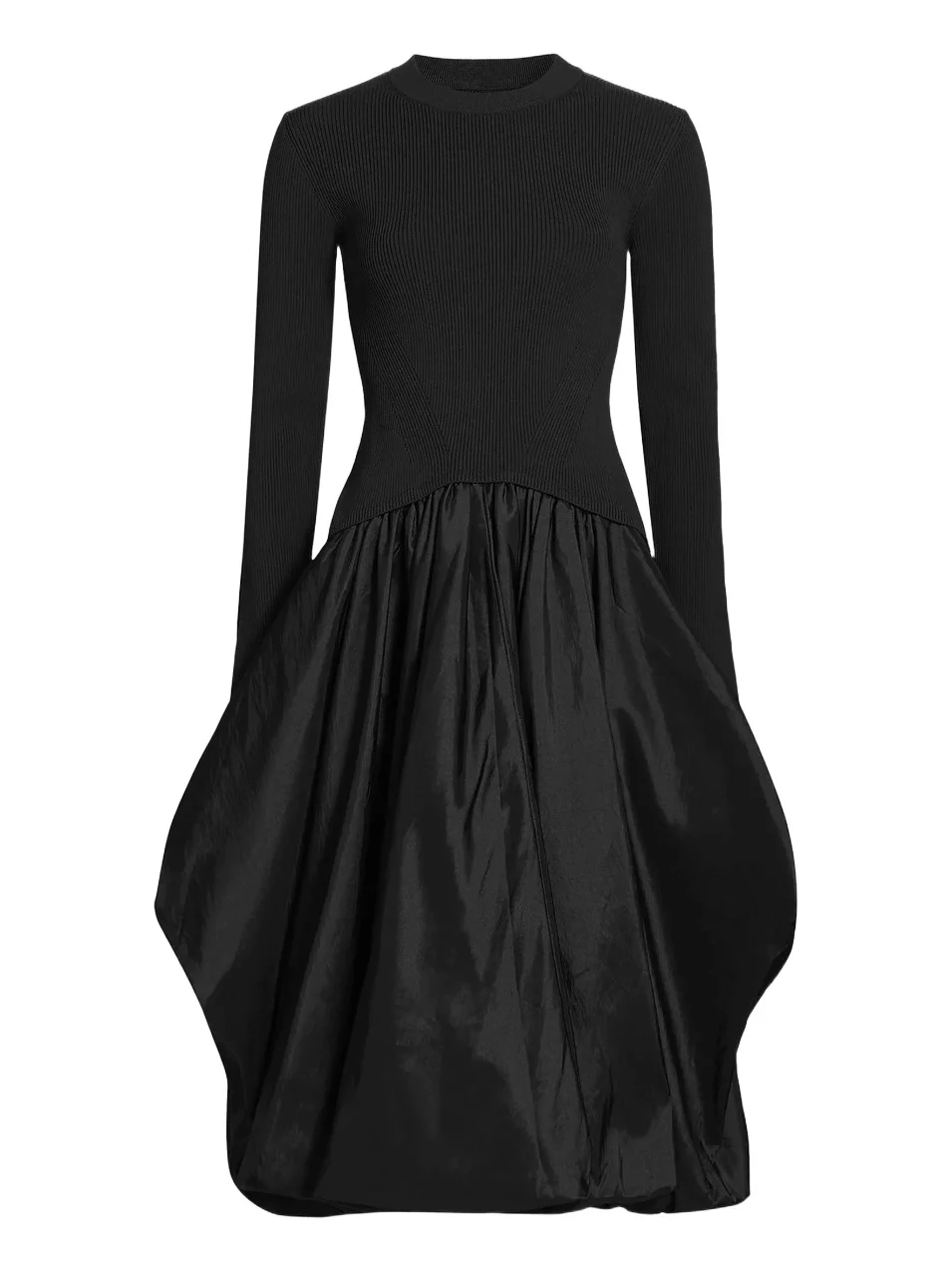 Women's Kenlie Mixed-Media Bubble Skirt Midi-Dress Women's Kenlie Mixed-Media Bubble Skirt Midi-Dress