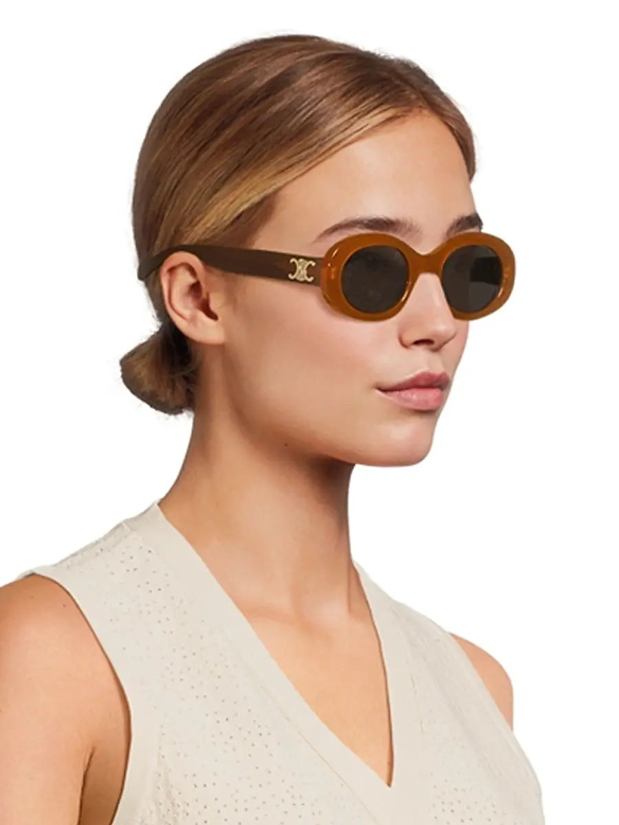 Celine Women's Triomphe 52MM Oval Sunglasses | Thumbnail 4 Celine Women's Triomphe 52MM Oval Sunglasses | Thumbnail 4