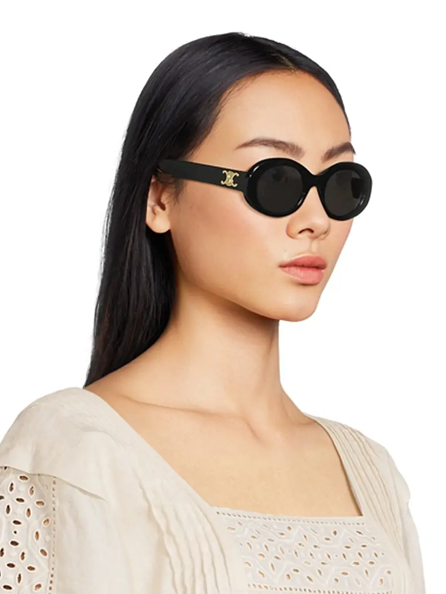 Celine Women's Triomphe 52MM Oval Sunglasses | Thumbnail 3