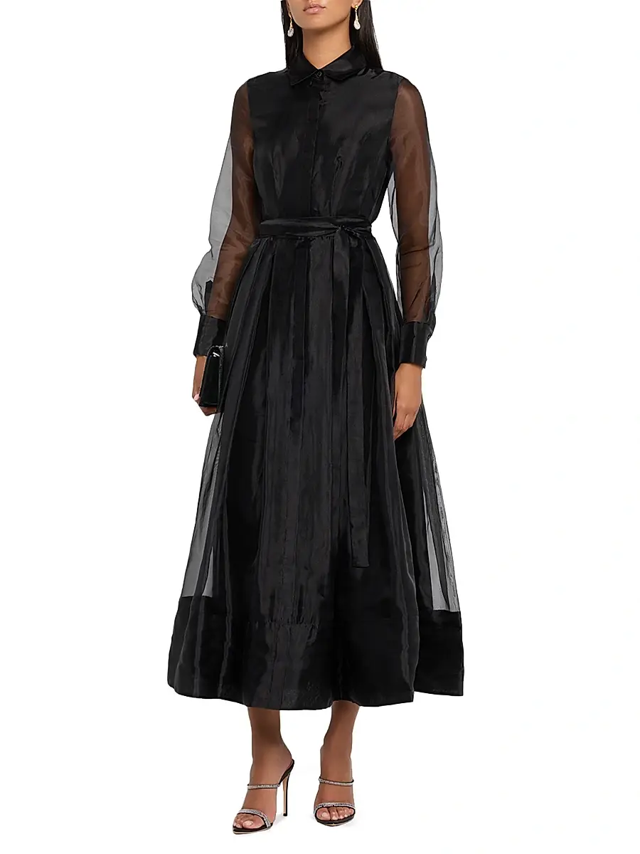 Simkhai Women's Montgomery Organza Button-Front Gown | Thumbnail 2 Simkhai Women's Montgomery Organza Button-Front Gown | Thumbnail 2