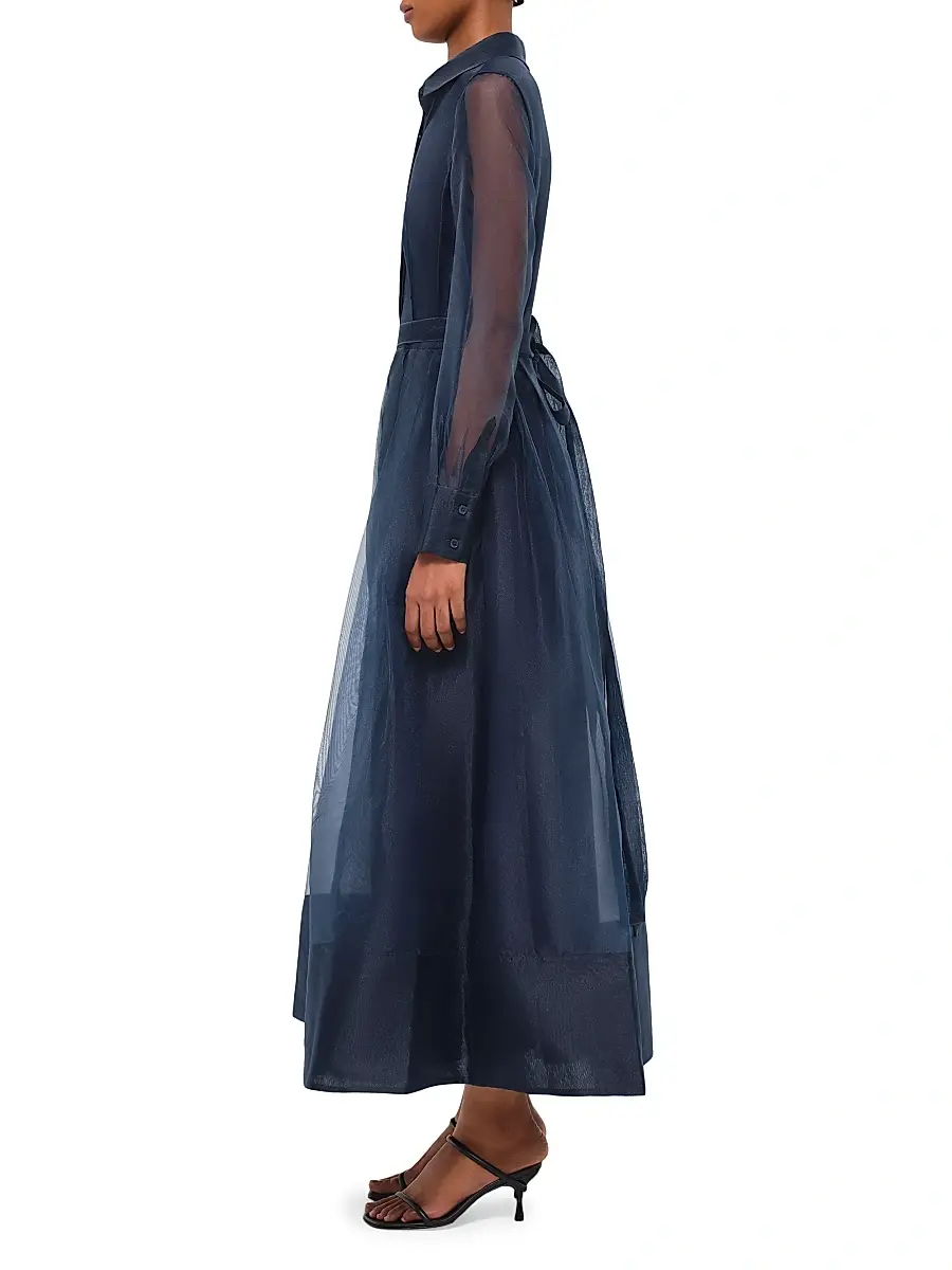 Simkhai Women's Montgomery Organza Button-Front Gown | Thumbnail 4 Simkhai Women's Montgomery Organza Button-Front Gown | Thumbnail 4