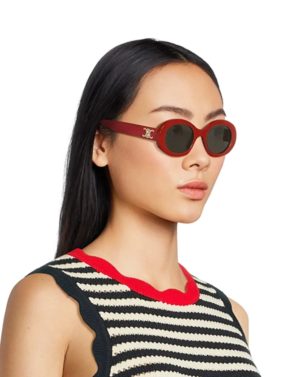 Celine Women's Triomphe 52MM Oval Sunglasses | Thumbnail 3 Celine Women's Triomphe 52MM Oval Sunglasses | Thumbnail 3