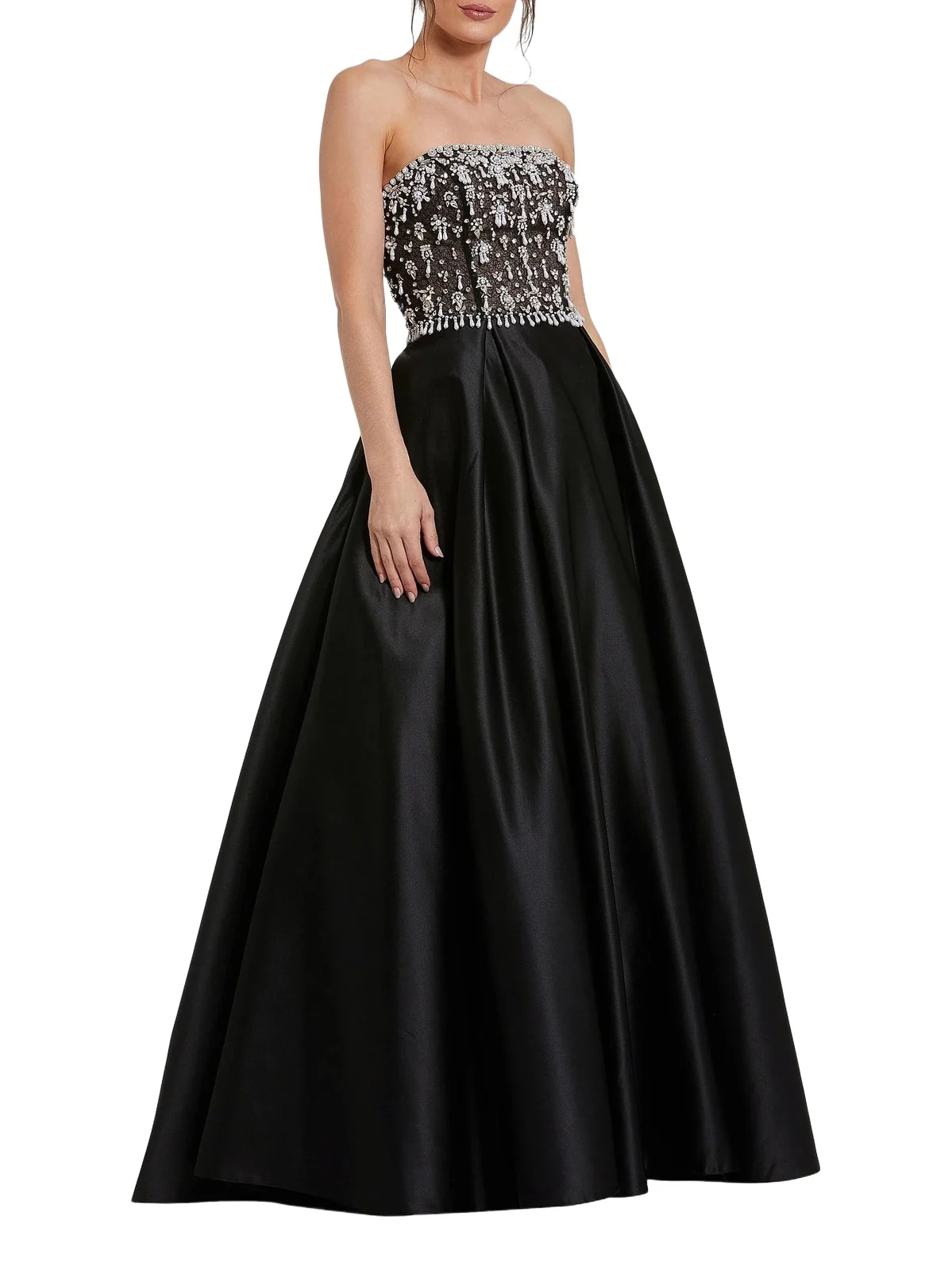 Women's Satin Embellished Strapless Ballgown Women's Satin Embellished Strapless Ballgown