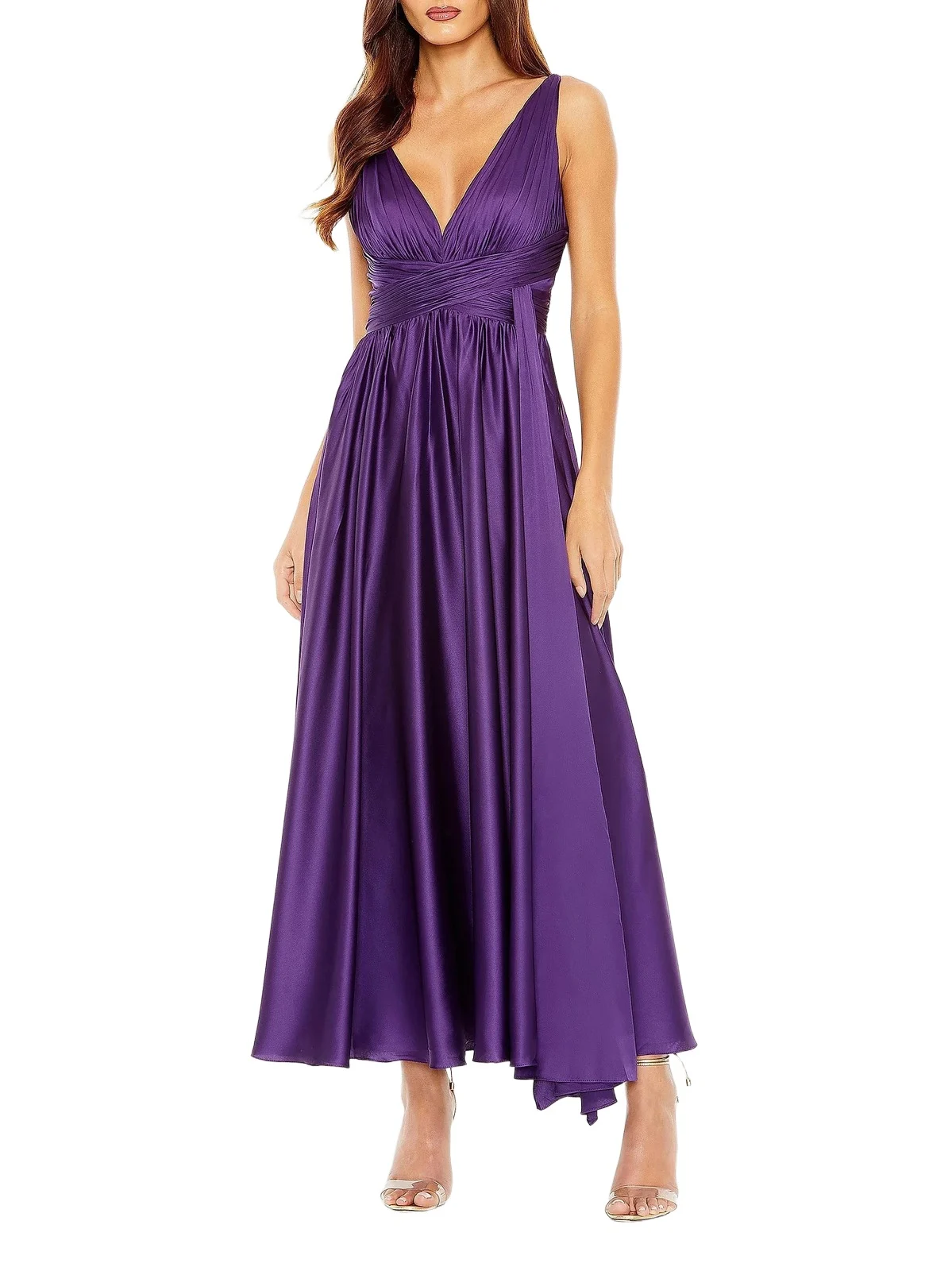 Women's Pleated Charmeuse Halter A-Line Gown Women's Pleated Charmeuse Halter A-Line Gown