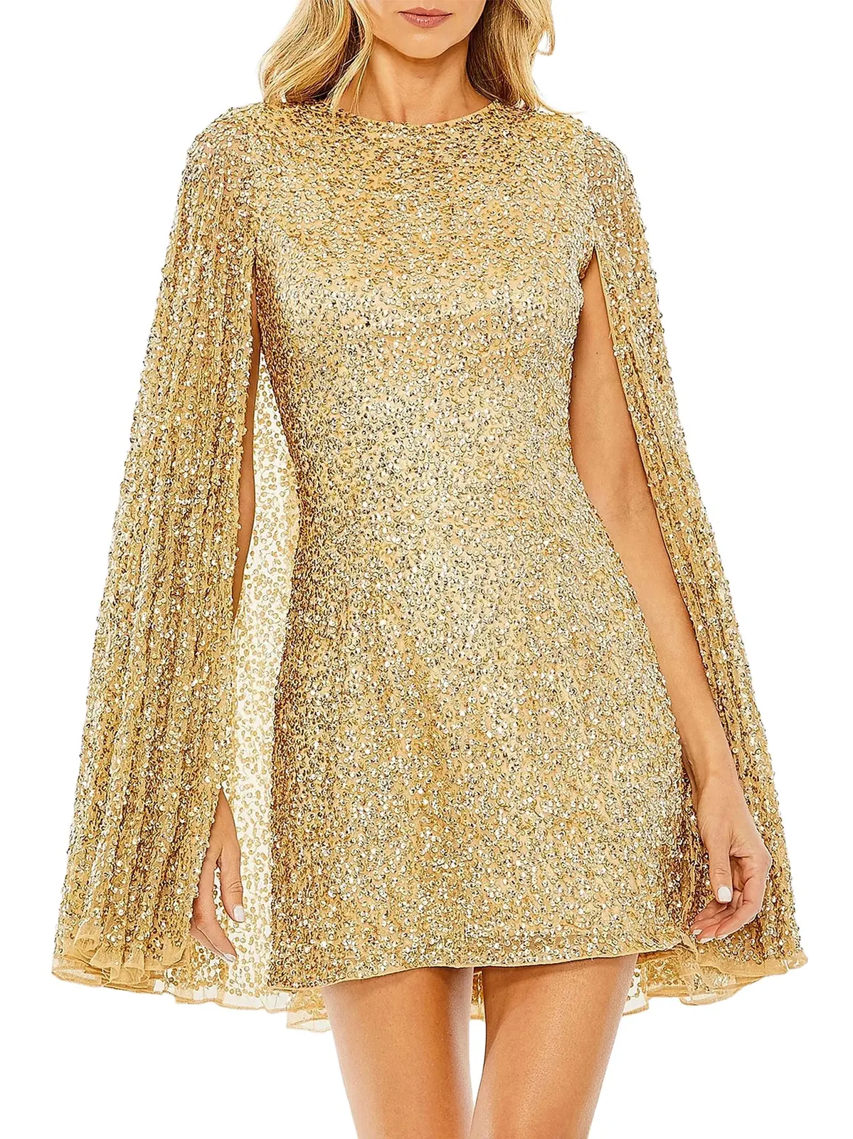 Women's Sequined Cape Minidress