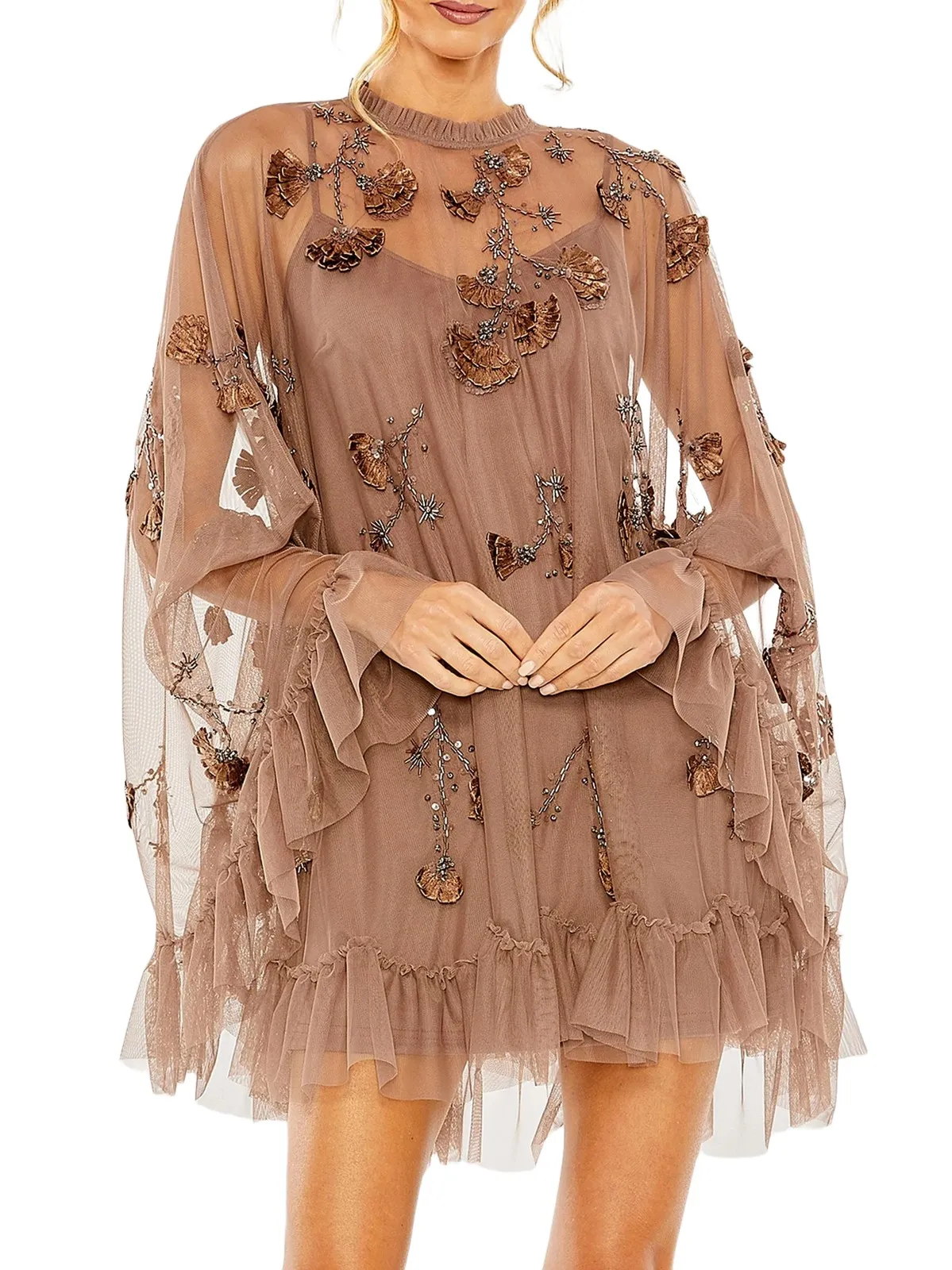 Women's Mac Embellished Mesh A-Line Minidress Women's Mac Embellished Mesh A-Line Minidress