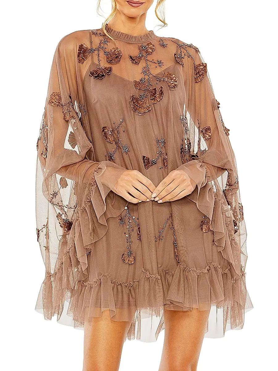 Women's Mac Embellished Mesh A-Line Minidress Women's Mac Embellished Mesh A-Line Minidress