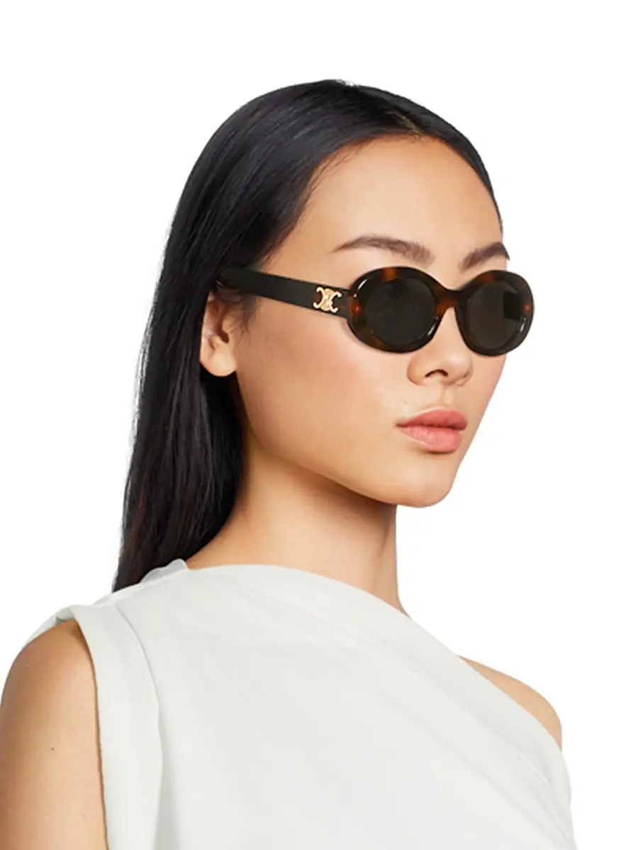 Celine Women's Triomphe 52MM Oval Sunglasses | Thumbnail 3