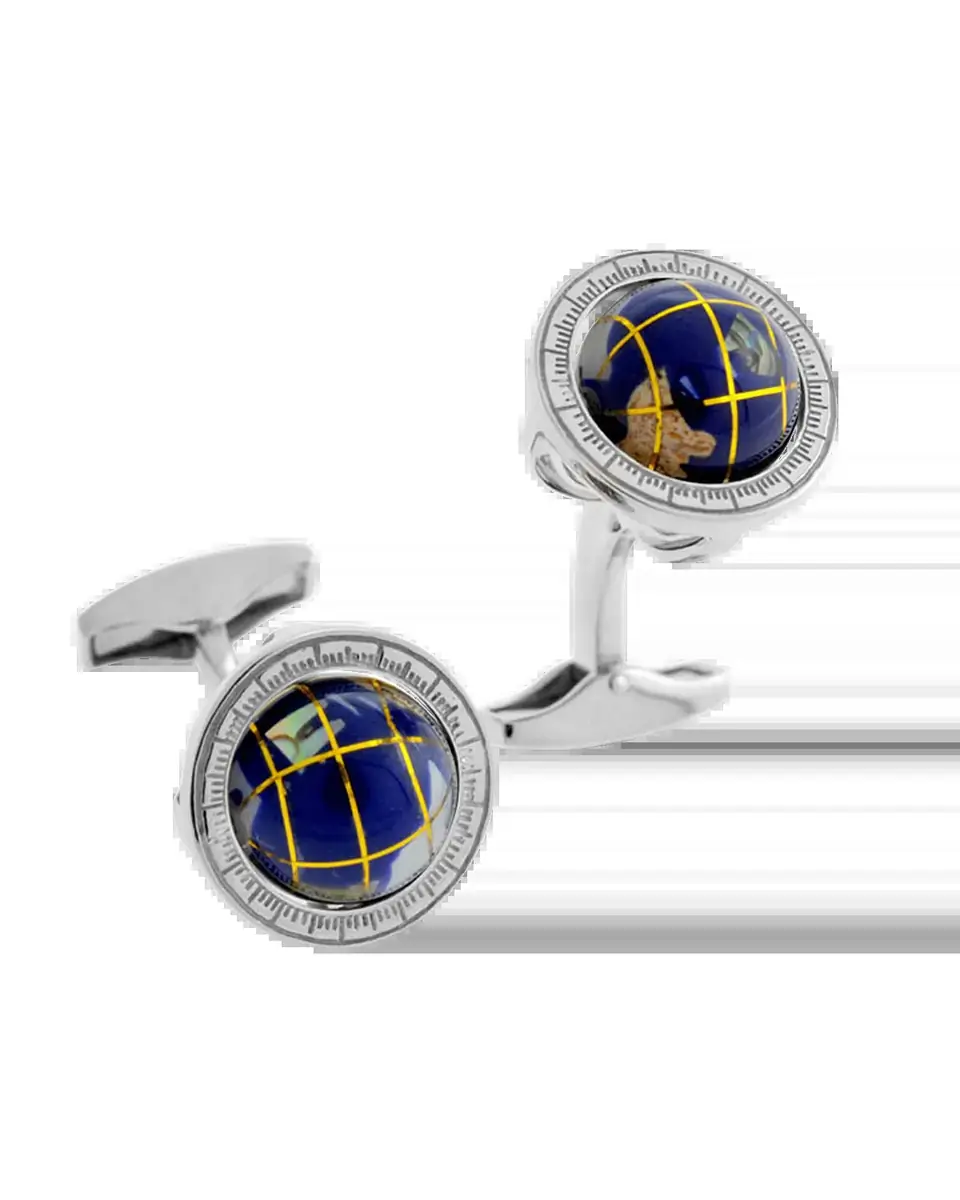 Tateossian Blue Lapis Globe Cuff Links | Thumbnail 2