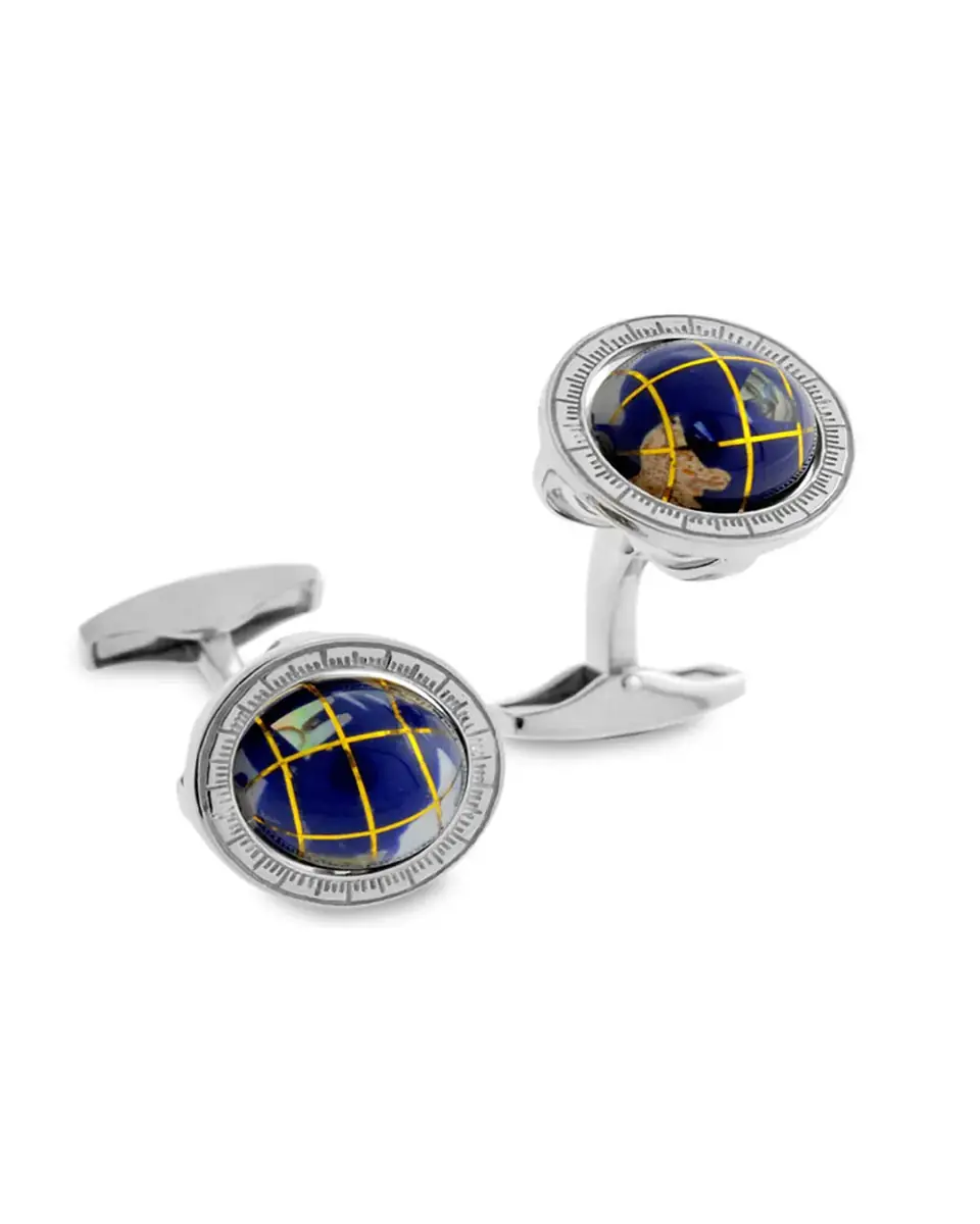 Tateossian Blue Lapis Globe Cuff Links | Thumbnail 3