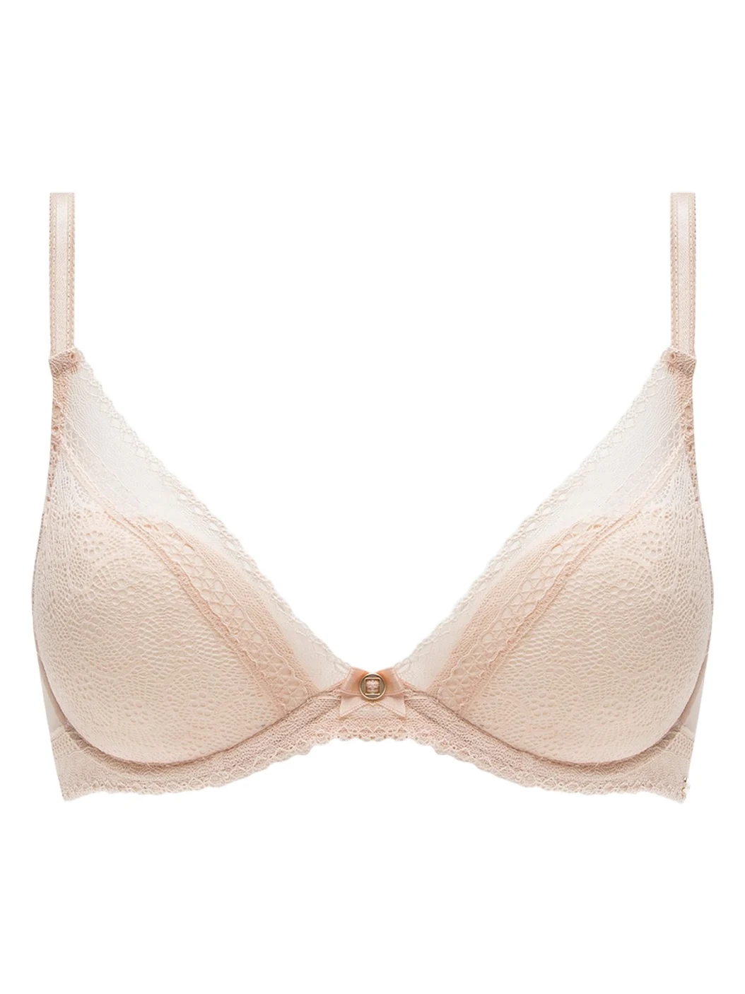 Chantelle Festivite Lace Plunge Bra, Bright Pink