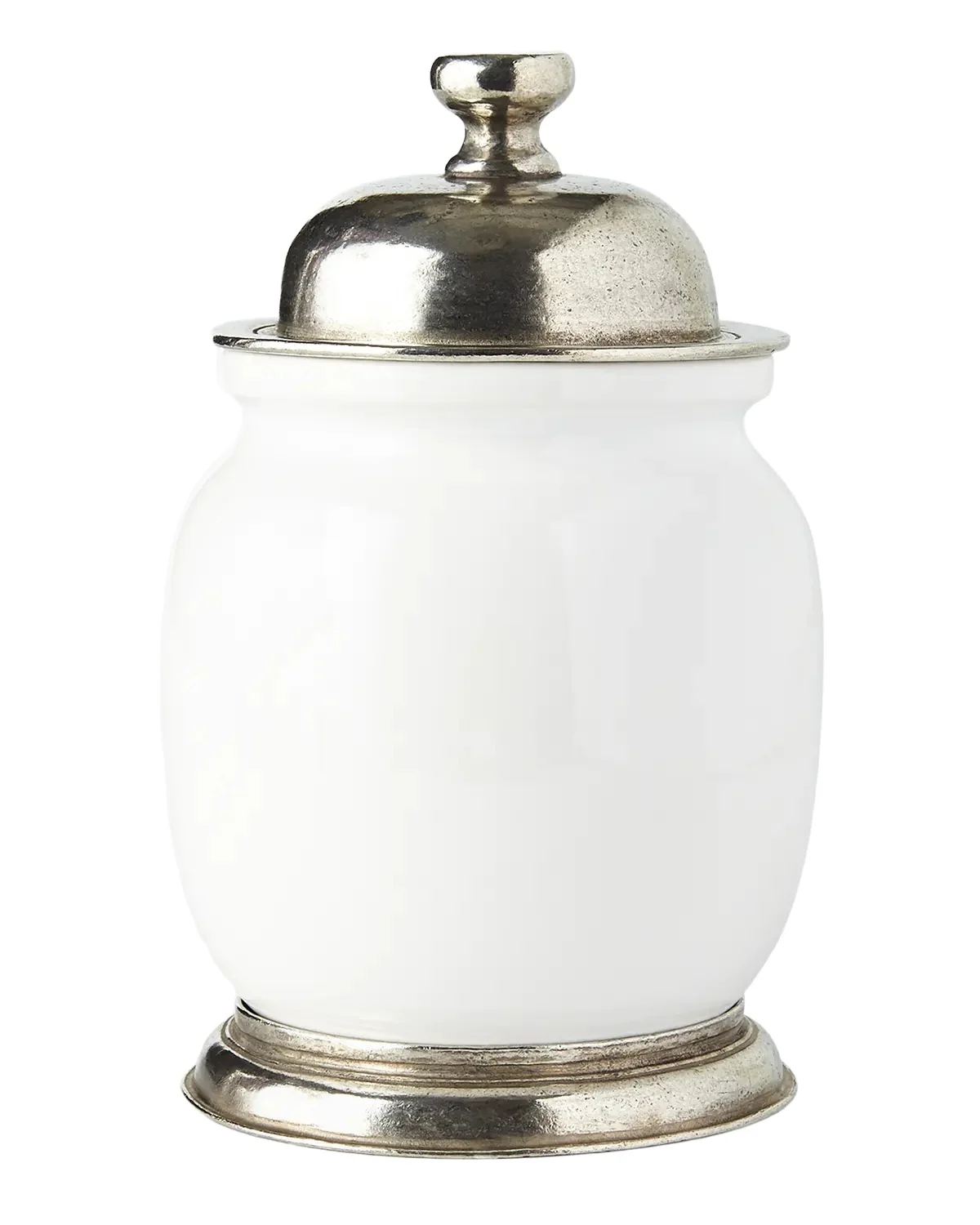 Neiman Marcus Small Ceramic & Pewter Canister