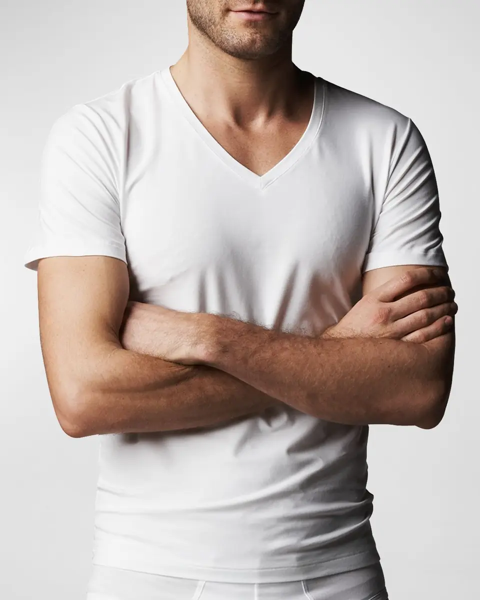 Hanro Cotton Superior V-Neck T-Shirt | Thumbnail 2