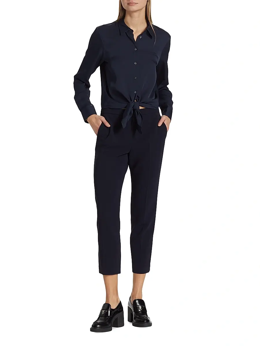 Theory Women's Treeca Pull-On Ankle Trousers | Thumbnail 2 Theory Women's Treeca Pull-On Ankle Trousers | Thumbnail 2