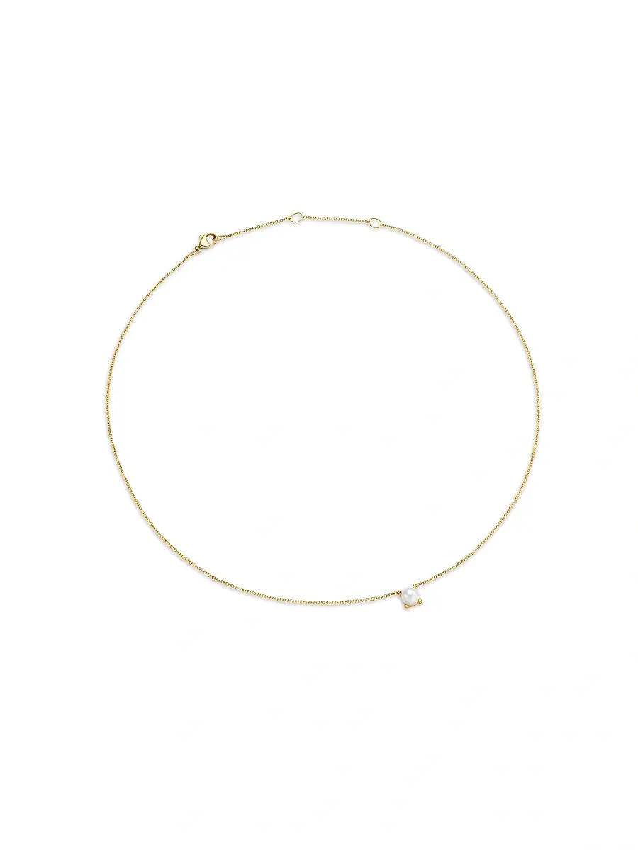 David Yurman Women's Micro Chatelaine Pendant Necklace in 18K Yellow Gold - Pearl | Thumbnail 2 David Yurman Women's Micro Chatelaine Pendant Necklace in 18K Yellow Gold - Pearl | Thumbnail 2