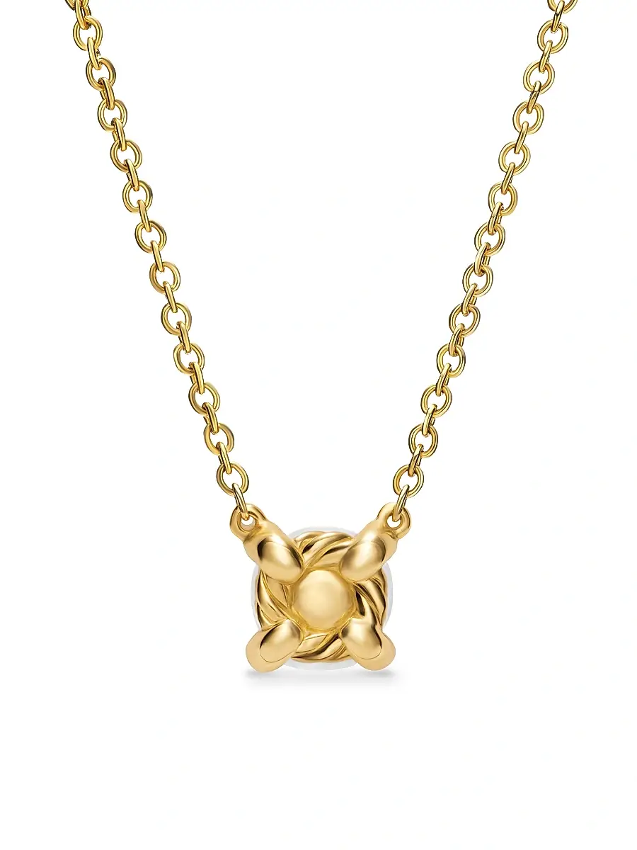 David Yurman Women's Micro Chatelaine Pendant Necklace in 18K Yellow Gold - Pearl | Thumbnail 3 David Yurman Women's Micro Chatelaine Pendant Necklace in 18K Yellow Gold - Pearl | Thumbnail 3
