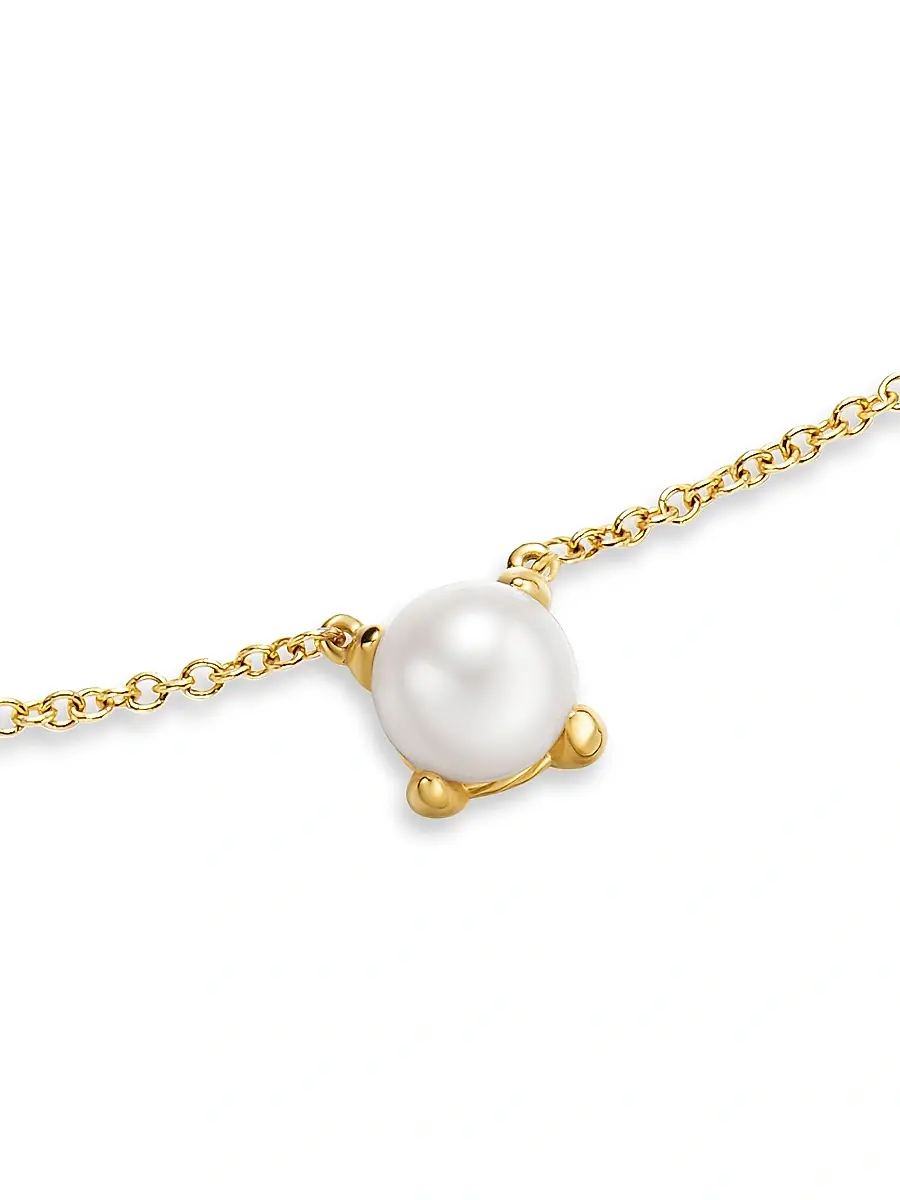 David Yurman Women's Micro Chatelaine Pendant Necklace in 18K Yellow Gold - Pearl | Thumbnail 4 David Yurman Women's Micro Chatelaine Pendant Necklace in 18K Yellow Gold - Pearl | Thumbnail 4