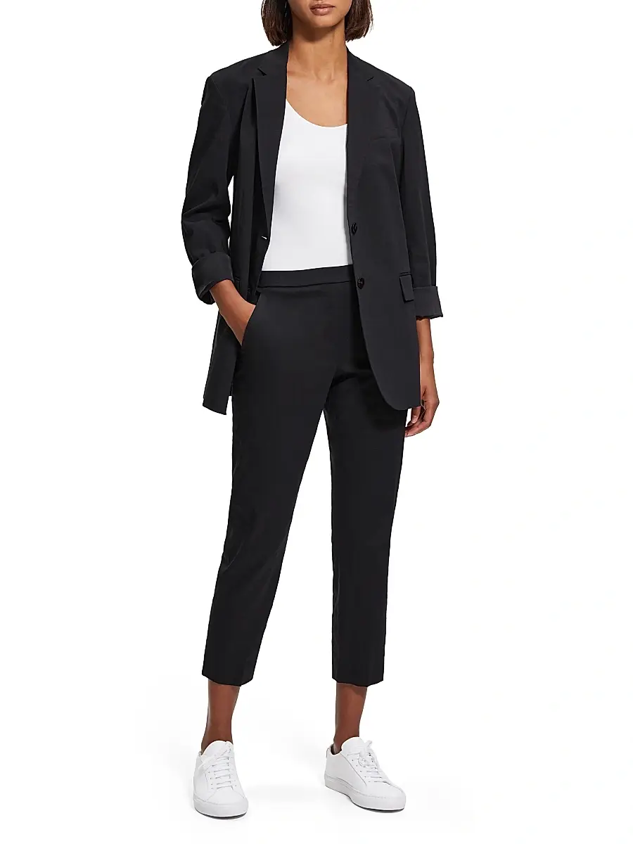 Theory Women's Treeca Linen Pull-On Crop Pants | Thumbnail 2 Theory Women's Treeca Linen Pull-On Crop Pants | Thumbnail 2