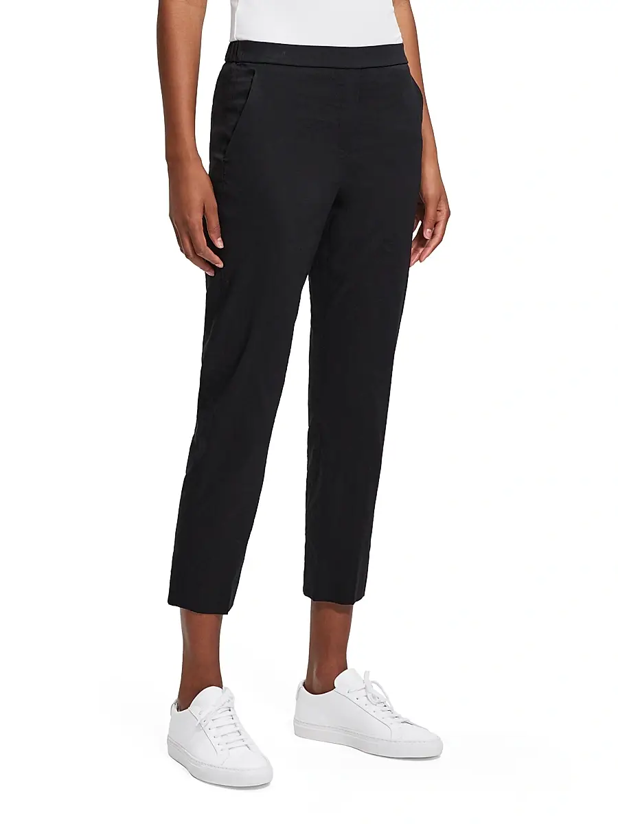 Theory Women's Treeca Linen Pull-On Crop Pants | Thumbnail 4 Theory Women's Treeca Linen Pull-On Crop Pants | Thumbnail 4