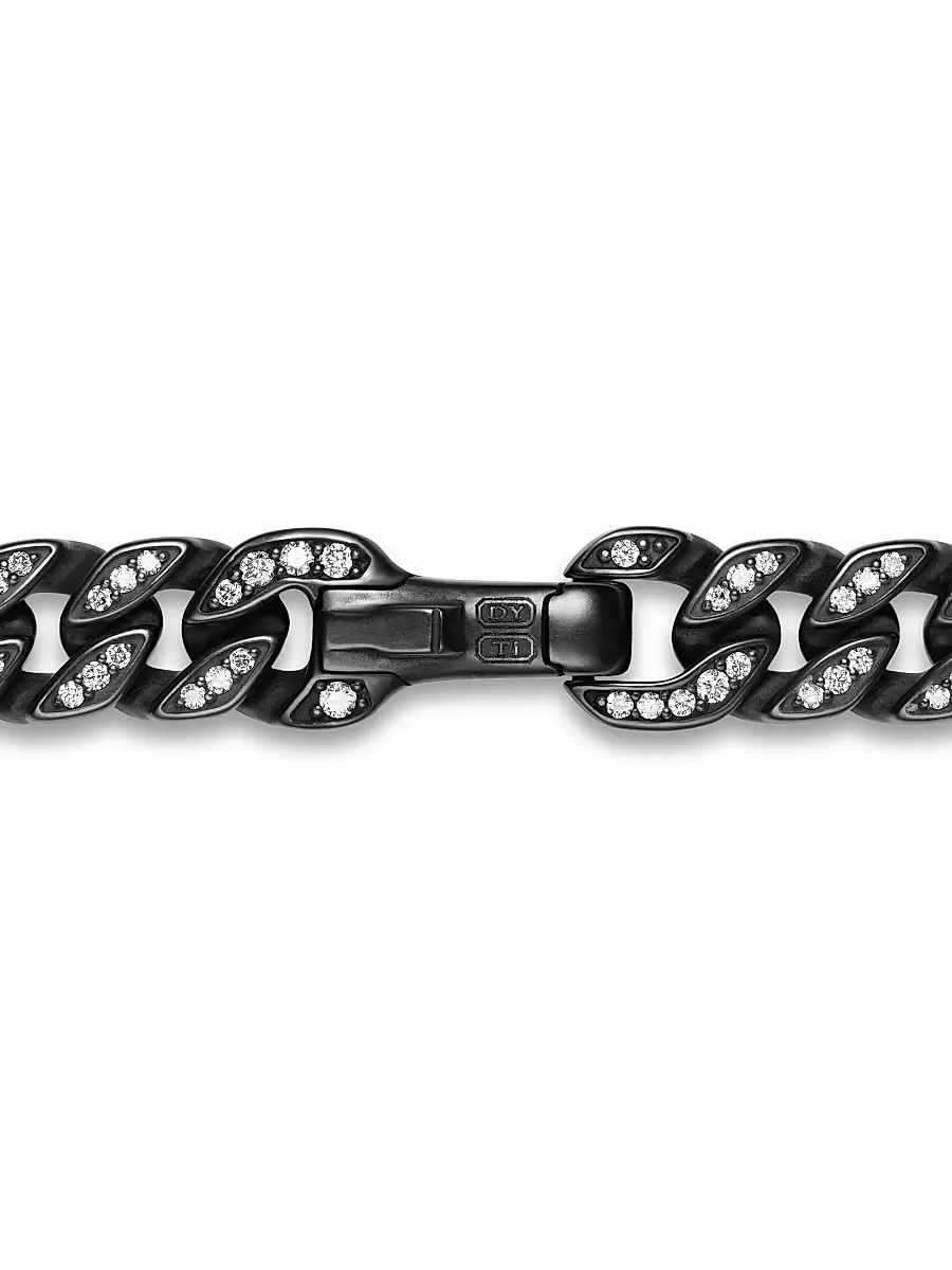 David Yurman Men's Curb Chain Necklace in Black Titanium - Diamond | Thumbnail 5