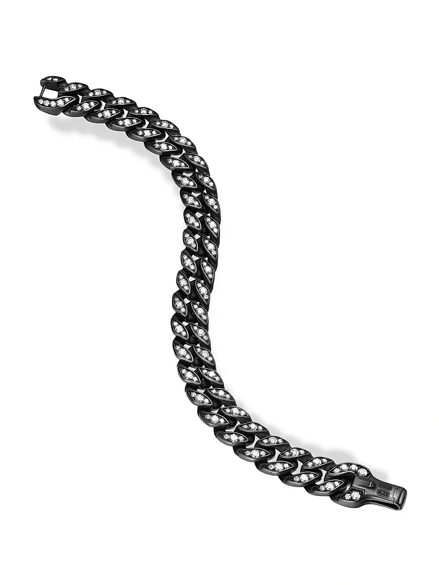 David Yurman Men's Curb Chain Bracelet in Titanium - Diamond | Thumbnail 3 David Yurman Men's Curb Chain Bracelet in Titanium - Diamond | Thumbnail 3