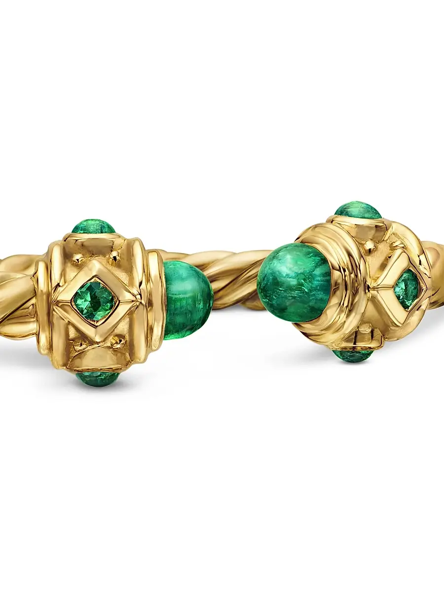 David Yurman Women's Renaissance Open Ring in 18K Gold With Gemstones - Emerald | Thumbnail 7 David Yurman Women's Renaissance Open Ring in 18K Gold With Gemstones - Emerald | Thumbnail 7