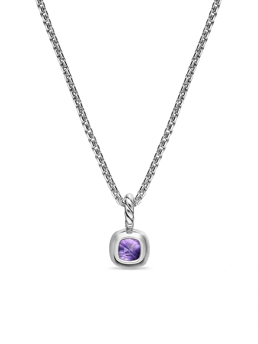 David Yurman Women's Mini Cushion Cut Amulet in Sterling Silver - Amethyst | Thumbnail 4 David Yurman Women's Mini Cushion Cut Amulet in Sterling Silver - Amethyst | Thumbnail 4