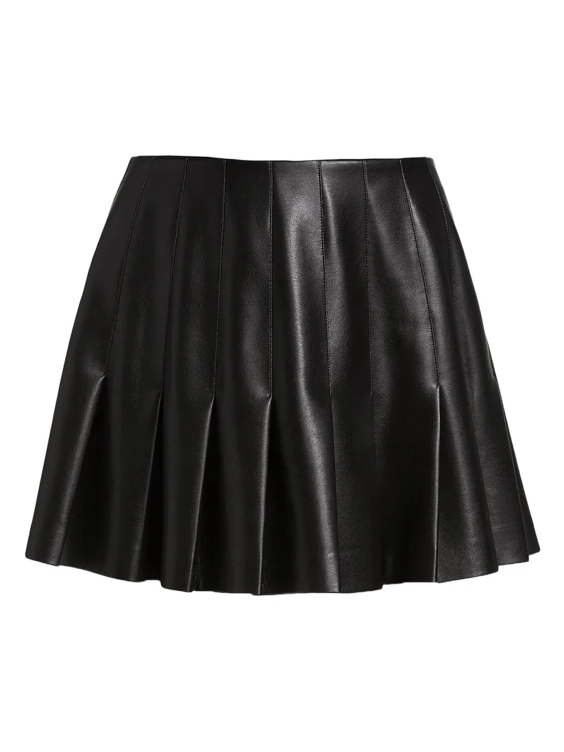 Women's Carter Faux Leather Pleated Miniskirt Women's Carter Faux Leather Pleated Miniskirt
