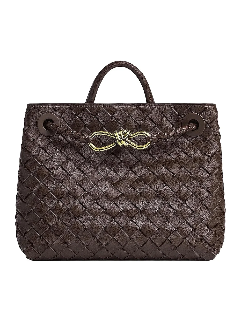 Women's Andiamo Small Intrecciato-Leather Top-Handle Bag