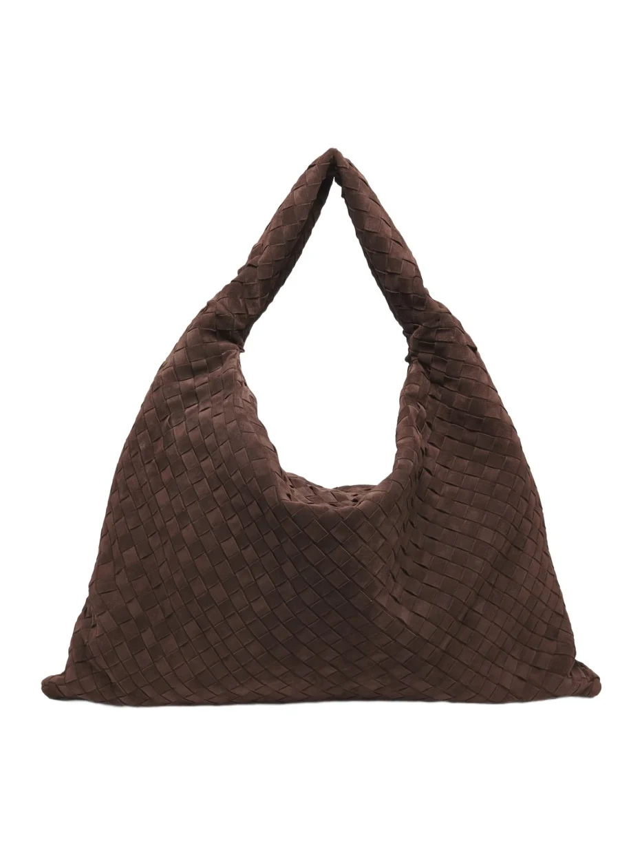 Women's Large Hop Intrecciato Suede Hobo Bag Women's Large Hop Intrecciato Suede Hobo Bag