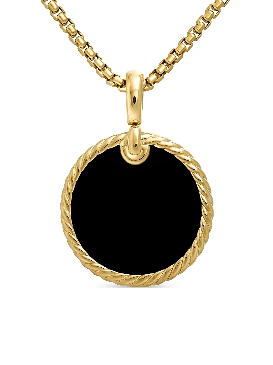 David Yurman Women's DY Elements Disc Pendant in 18K Yellow Gold - Black Onyx | Image 1 David Yurman Women's DY Elements Disc Pendant in 18K Yellow Gold - Black Onyx | Image 1