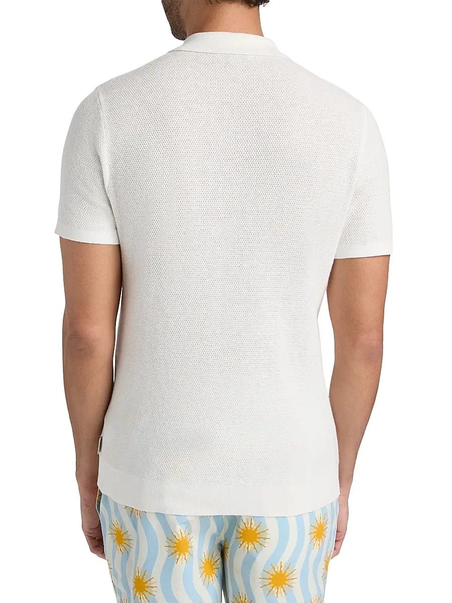 Onia Men's Textured Knit Polo Shirt | Thumbnail 5 Onia Men's Textured Knit Polo Shirt | Thumbnail 5