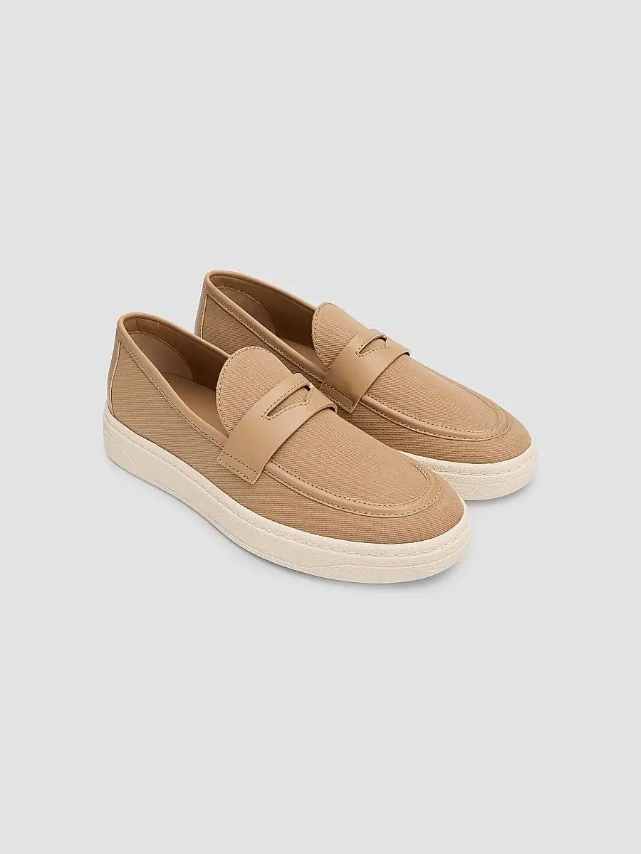 Giuseppe Zanotti Men's Apron Toe Canvas Penny Loafers | Thumbnail 2 Giuseppe Zanotti Men's Apron Toe Canvas Penny Loafers | Thumbnail 2