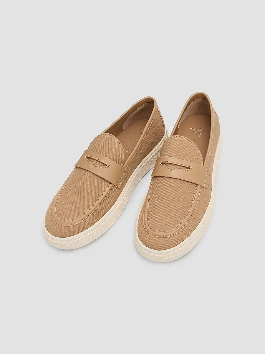 Giuseppe Zanotti Men's Apron Toe Canvas Penny Loafers | Thumbnail 4 Giuseppe Zanotti Men's Apron Toe Canvas Penny Loafers | Thumbnail 4