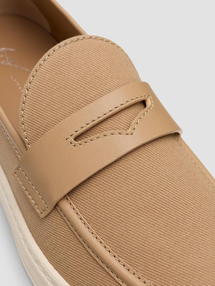 Giuseppe Zanotti Men's Apron Toe Canvas Penny Loafers | Thumbnail 5 Giuseppe Zanotti Men's Apron Toe Canvas Penny Loafers | Thumbnail 5