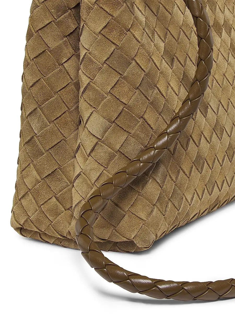 Bottega Veneta Women's Andiamo Medium Intrecciato Suede Top Handle Bag | Thumbnail 5 Bottega Veneta Women's Andiamo Medium Intrecciato Suede Top Handle Bag | Thumbnail 5